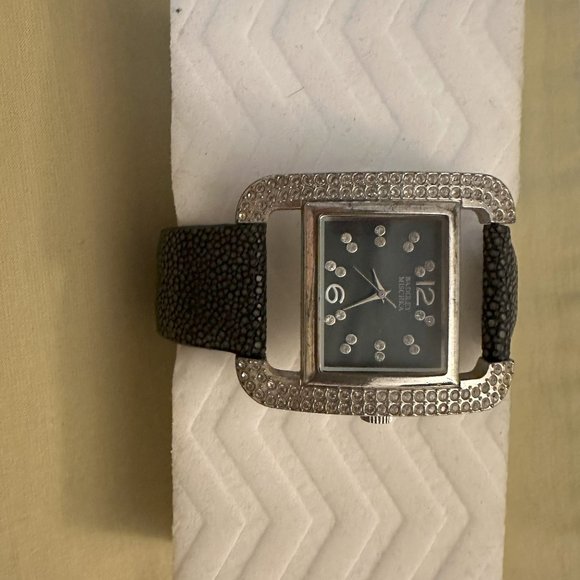 LADIES/WOMEN'S WATCH BADGLEY MISCHKA BLACK LEATHER STRAP - Picture 1 of 6